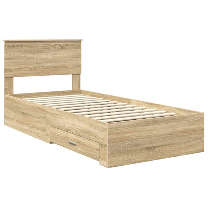 Bed Frame with Drawer Sonoma Oak 90 x 190 cm Engineered Wood