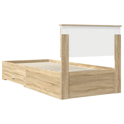 Bed Frame with Drawer Sonoma Oak 90 x 190 cm Engineered Wood