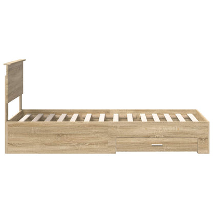 Bed Frame with Drawer Sonoma Oak 90 x 190 cm Engineered Wood