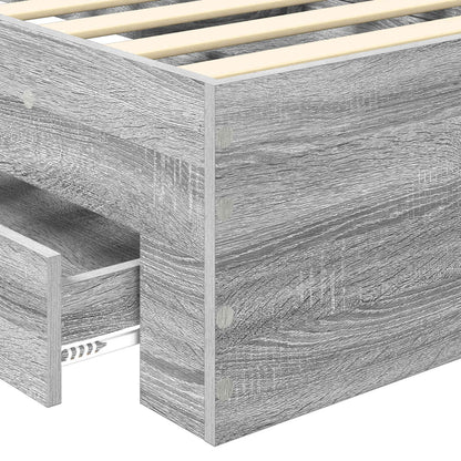 Bed Frame with Drawer Grey Sonoma 90 x 190 cm Engineered Wood