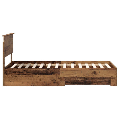 Bed Frame with Drawer Old Wood 90 x 190 cm Engineered Wood