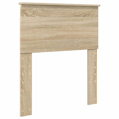 Bed Frame Sonoma Oak and Silver 75 x 190 cm Engineered Wood