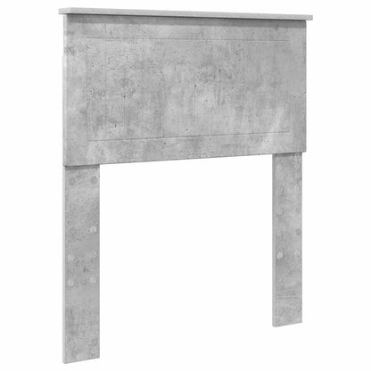 Bed Frame Concrete Grey and Silver 70 x 190 cm Engineered Wood