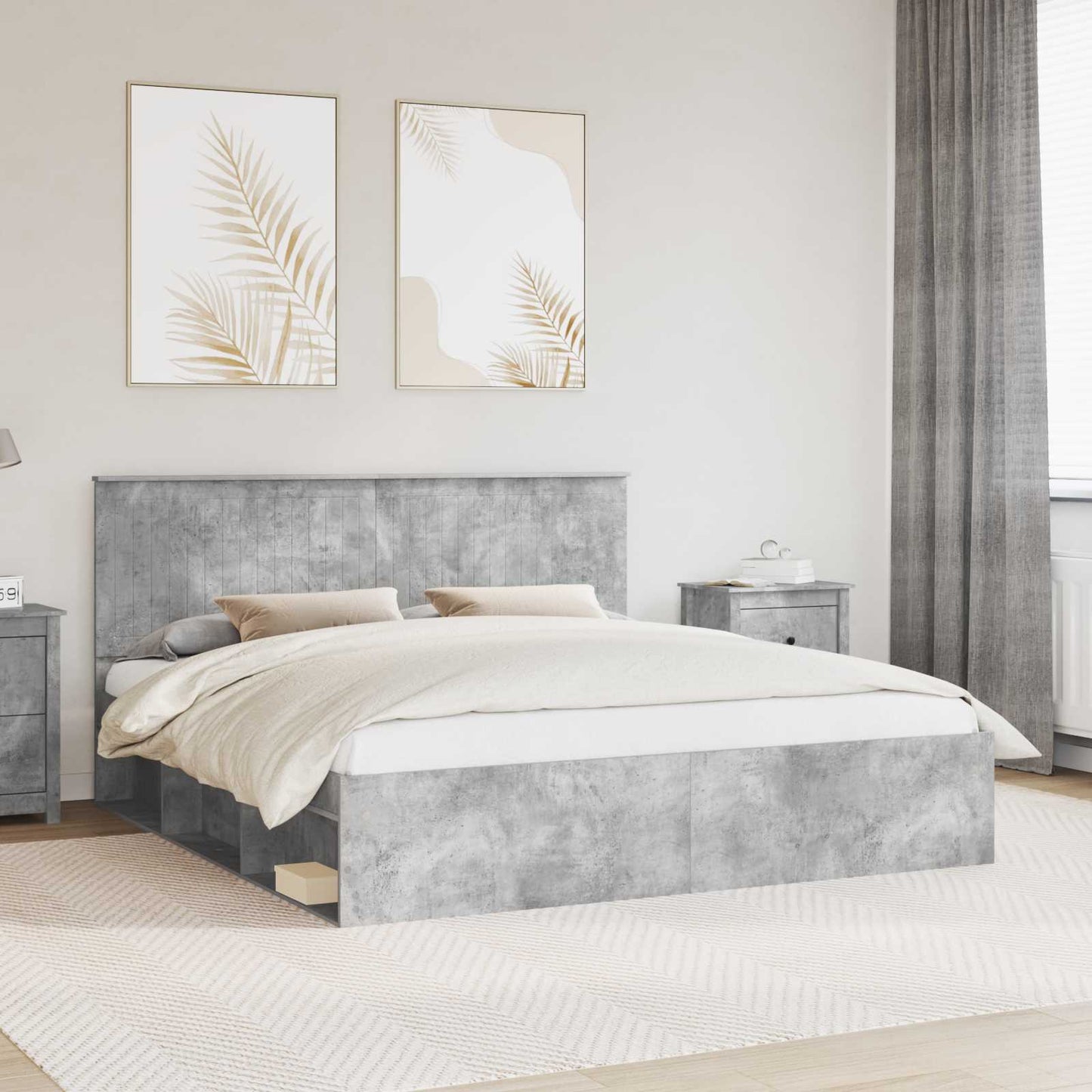Bed Frame with Headboard Concerte 180 x 200 cm Solid Pine Wood