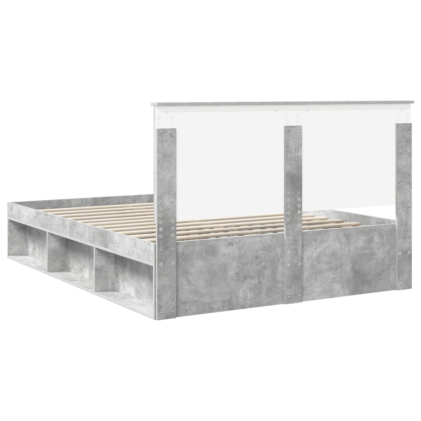 Bed Frame Concerte Grey 150 x 200 cm Solid Pine Wood