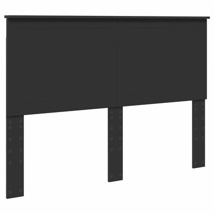 Bed Frame with Headboard Black 140 x 200 cm Solid Pine Wood