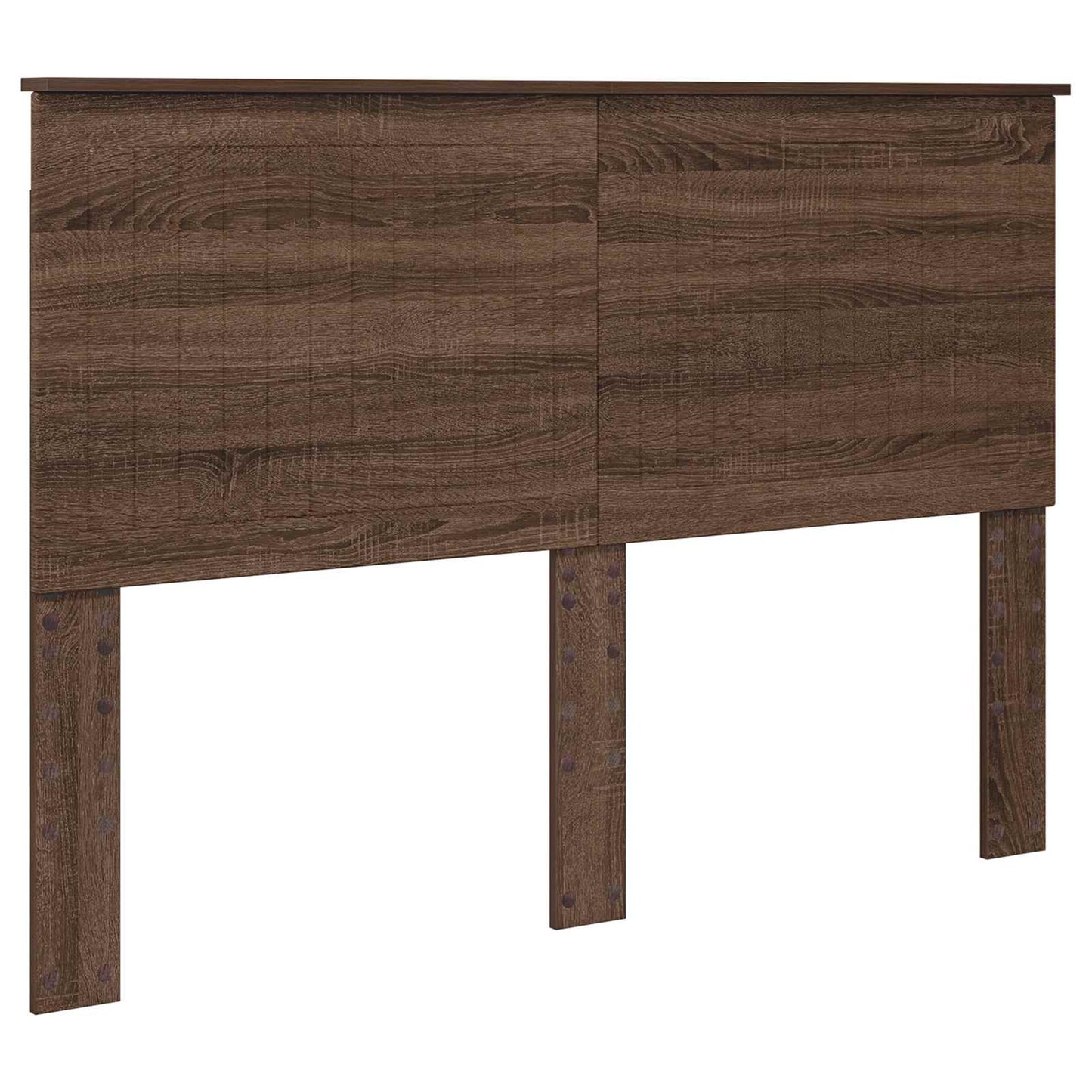 Bed Frame with Headboard Brown Oak 140 x 200 cm Solid Pine Wood