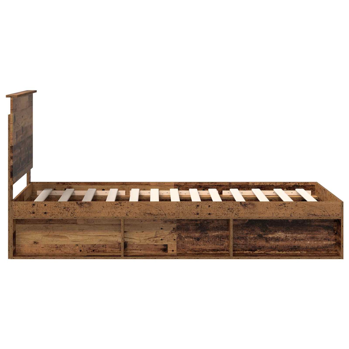 Bed Frame with Headboard Old Wood 90 x 200 cm Solid Pine Wood