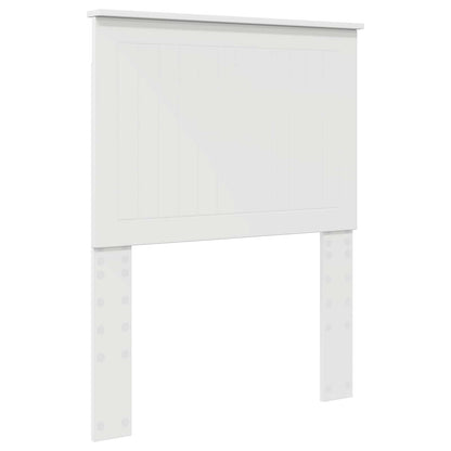 Bed Frame with Headboard White 75 x 190 cm Solid Pine Wood