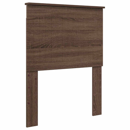 Bed Frame with Headboard Brown Oak 75 x 190 cm Solid Pine Wood