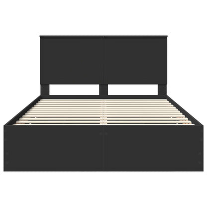 Bed Frame with Drawer Black 140 x 200 cm Engineer Wood