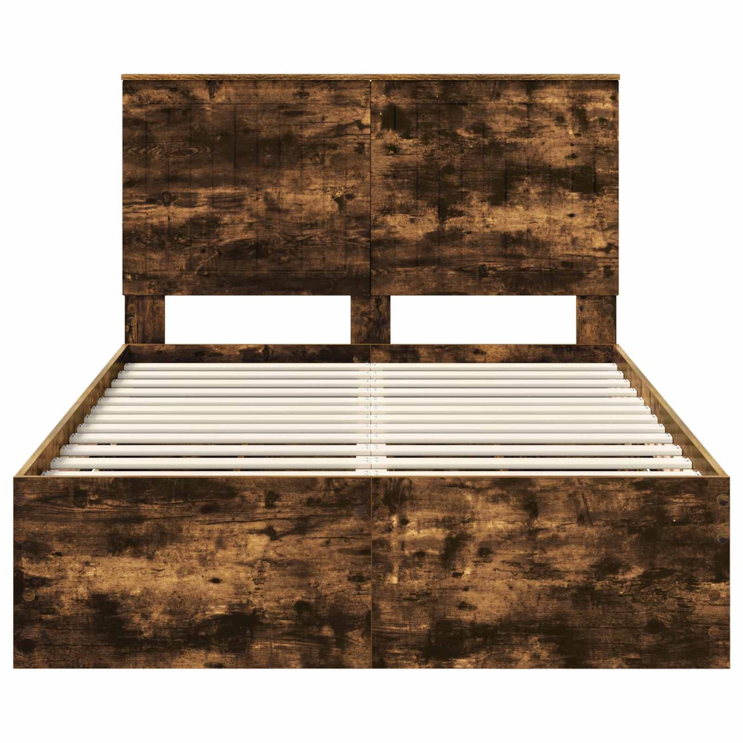 Bed Frame with Drawer Smoked Oak 120 x 190 cm Engineer Wood