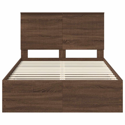 Bed Frame with Drawer Brown Oak 120 x 190 cm Engineer Wood