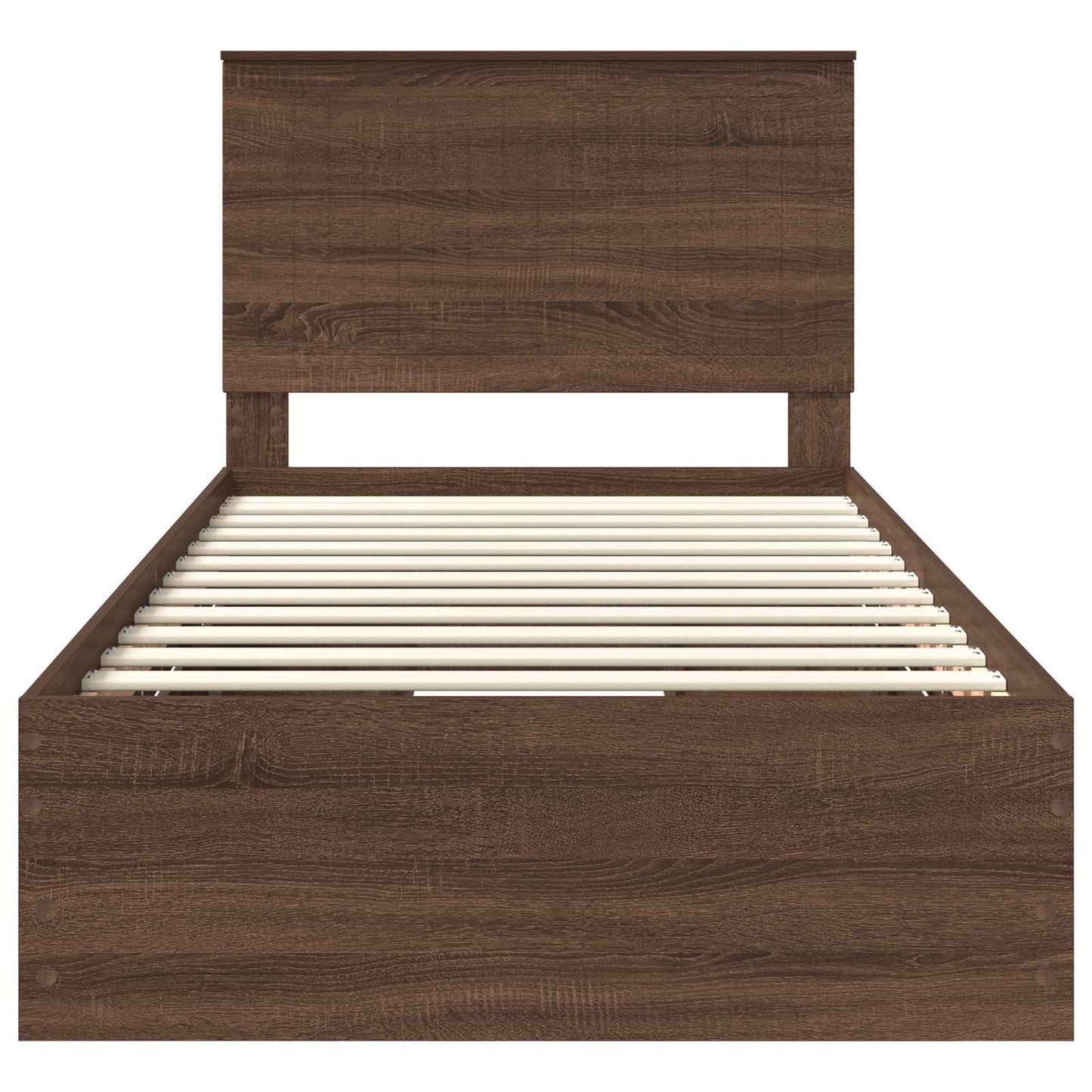 Bed Frame with Drawer Brown Oak 100 x 200 cm Engineer Wood