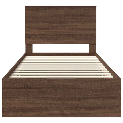 Bed Frame with Drawer Brown Oak 100 x 200 cm Engineer Wood