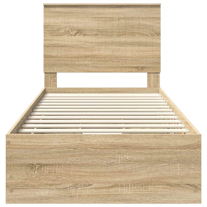 Bed Frame with Drawer Sonoma Oak 90 x 200 cm Engineer Wood