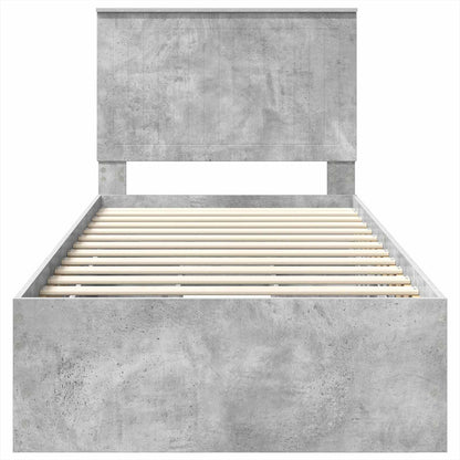 Bed Frame with Drawer Concrete Grey 90 x 200 cm Engineer Wood