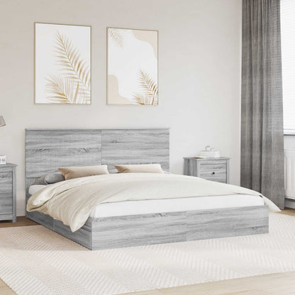 Storage Bed Grey Sonoma 180 x 200 cm Engineered Wood