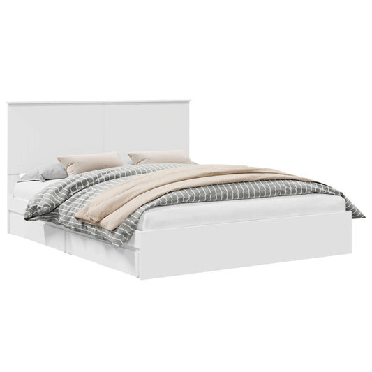 Storage Bed with Drawer White 160 x 200 cm Engineered Wood