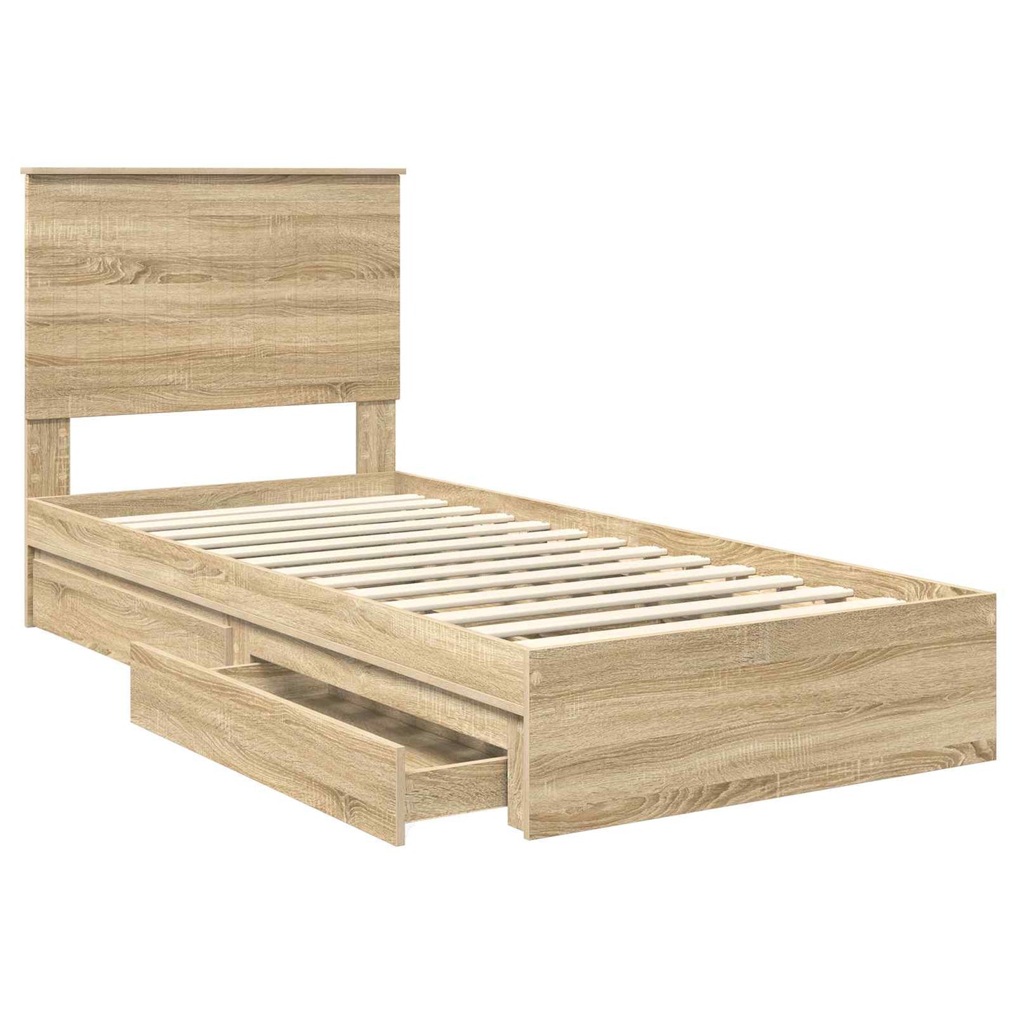 Storage Bed with Drawer Sonoma Oak 90 x 200 cm Engineered Wood