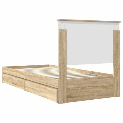 Storage Bed with Drawer Sonoma Oak 90 x 200 cm Engineered Wood