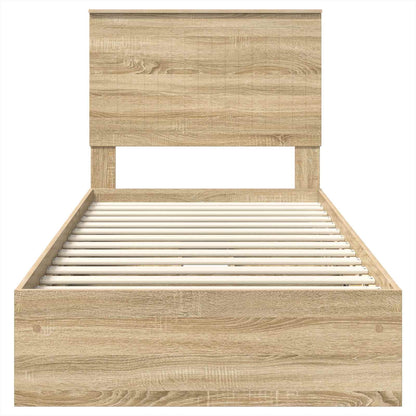 Storage Bed with Drawer Sonoma Oak 90 x 200 cm Engineered Wood