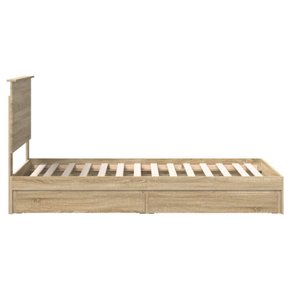 Storage Bed with Drawer Sonoma Oak 90 x 200 cm Engineered Wood