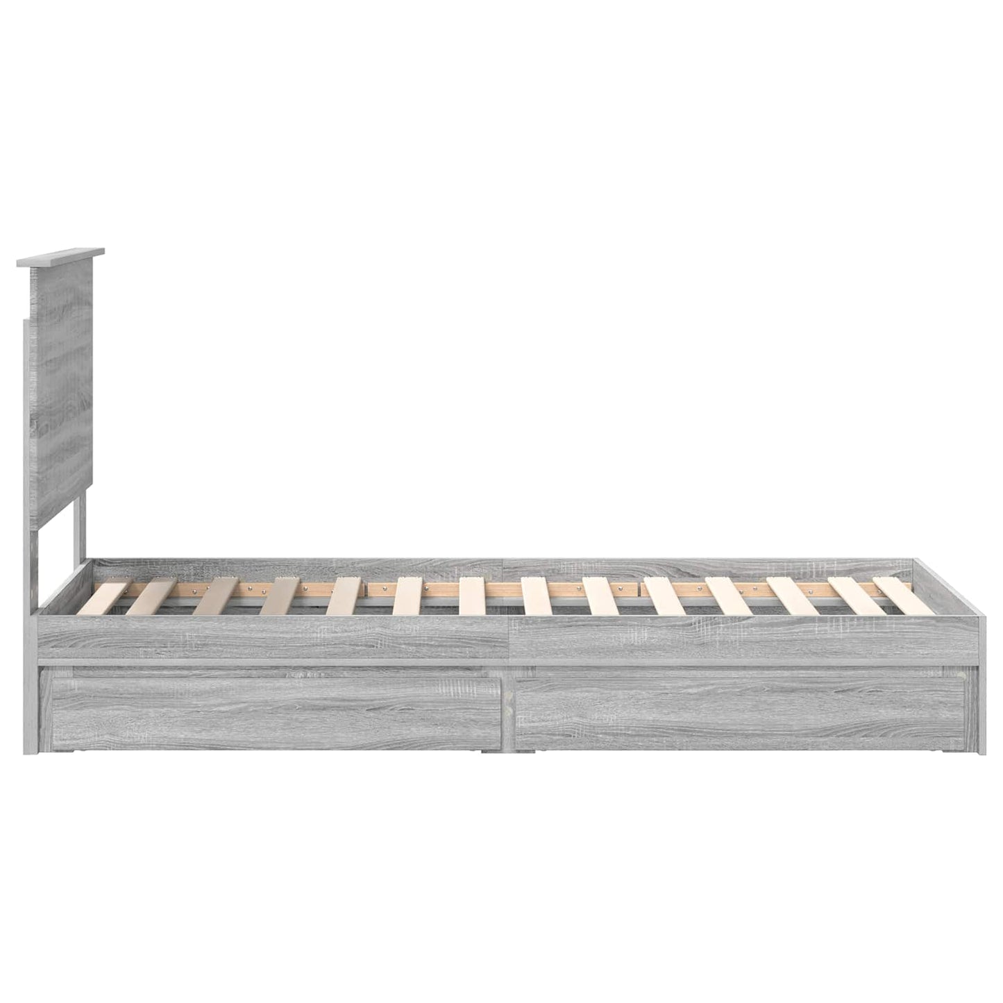 Storage Bed with Drawer Grey Sonoma 75 x 190 cm Engineered Wood