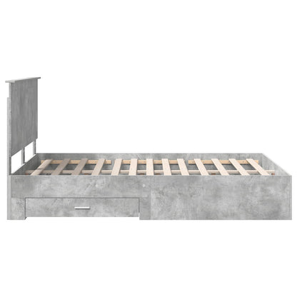 Bed Frame Concrete Grey 140 x 200 cm Engineered Wood