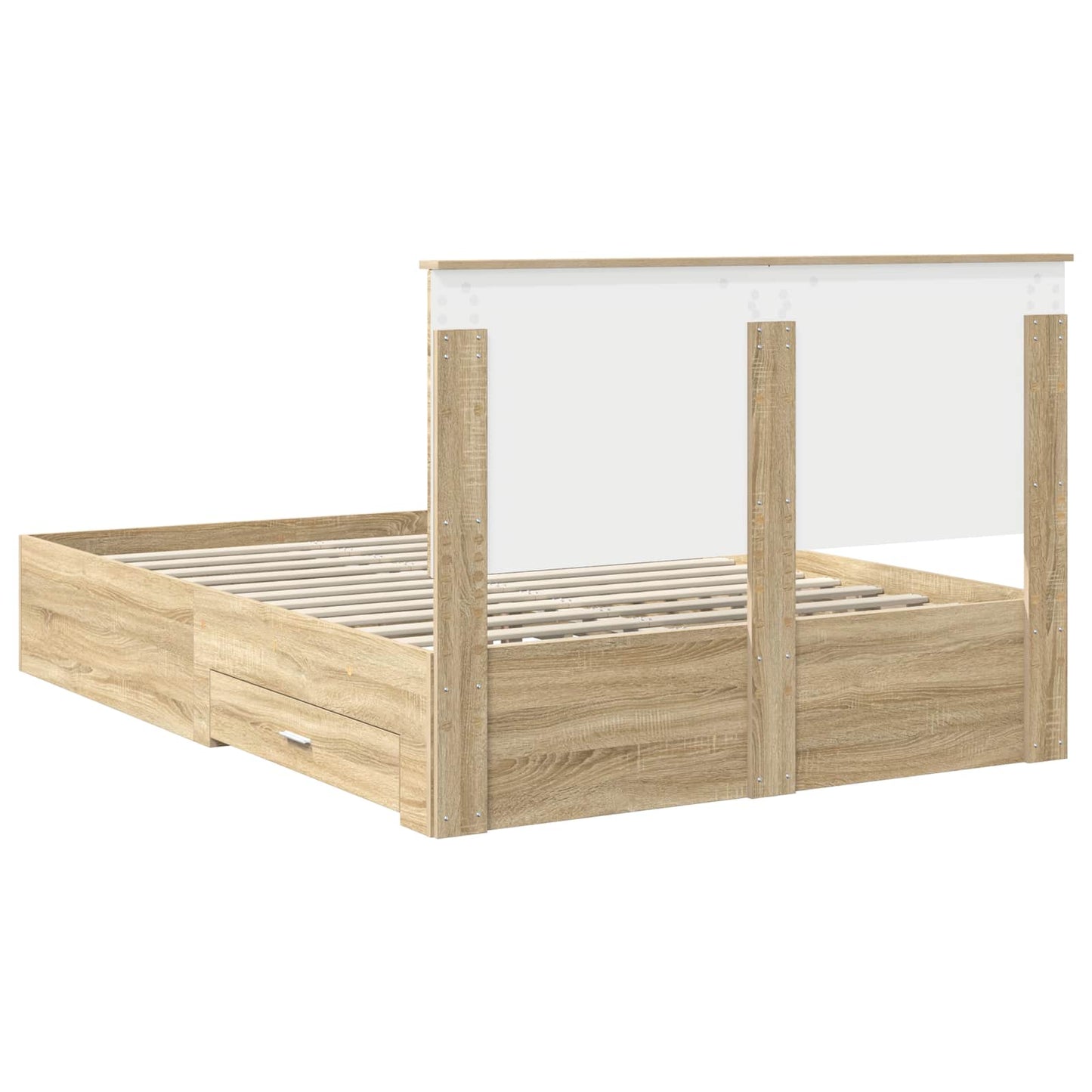 Bed Frame with Drawer Sonoma Oak 140 x 190 cm Engineered Wood