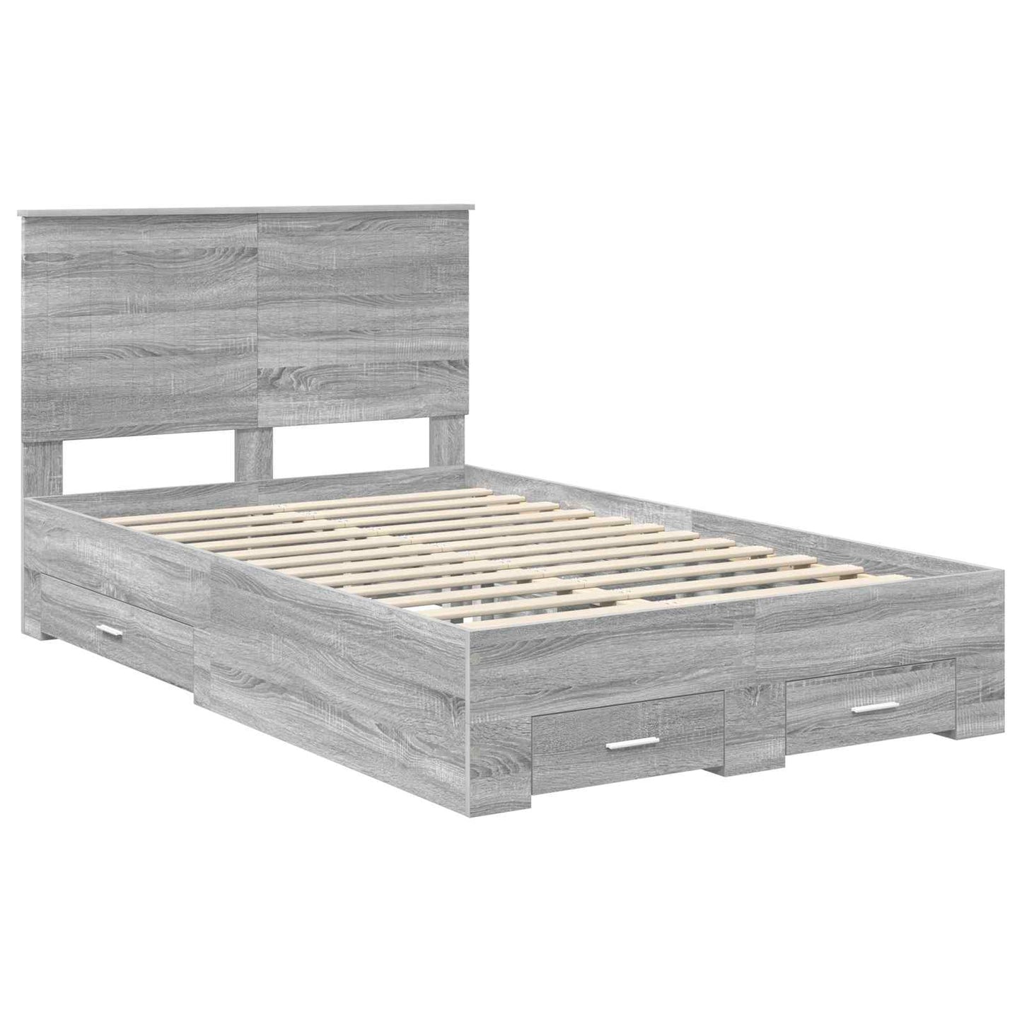 Bed Frame with Drawer Grey Sonoma 120 x 200 cm Engineered Wood