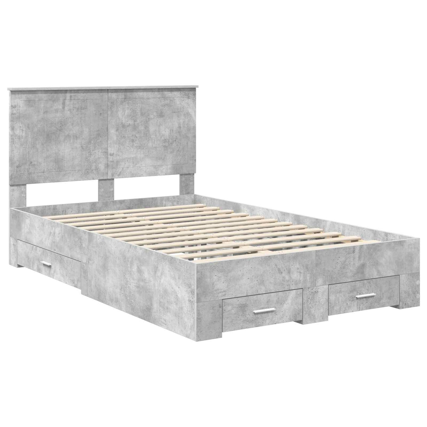 Bed Frame Concrete Grey 120 x 190 cm Engineered Wood