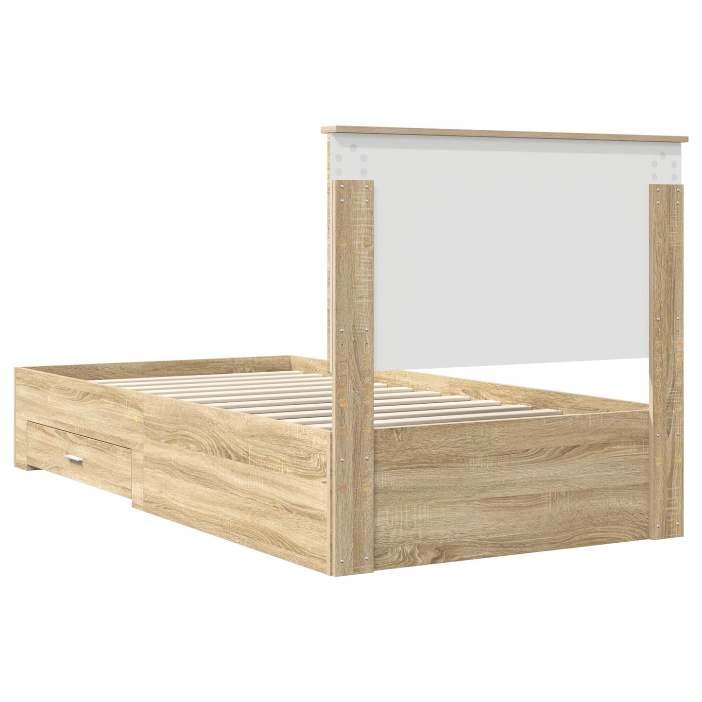 Bed Frame with Drawer Sonoma Oak 100 x 200 cm Engineered Wood