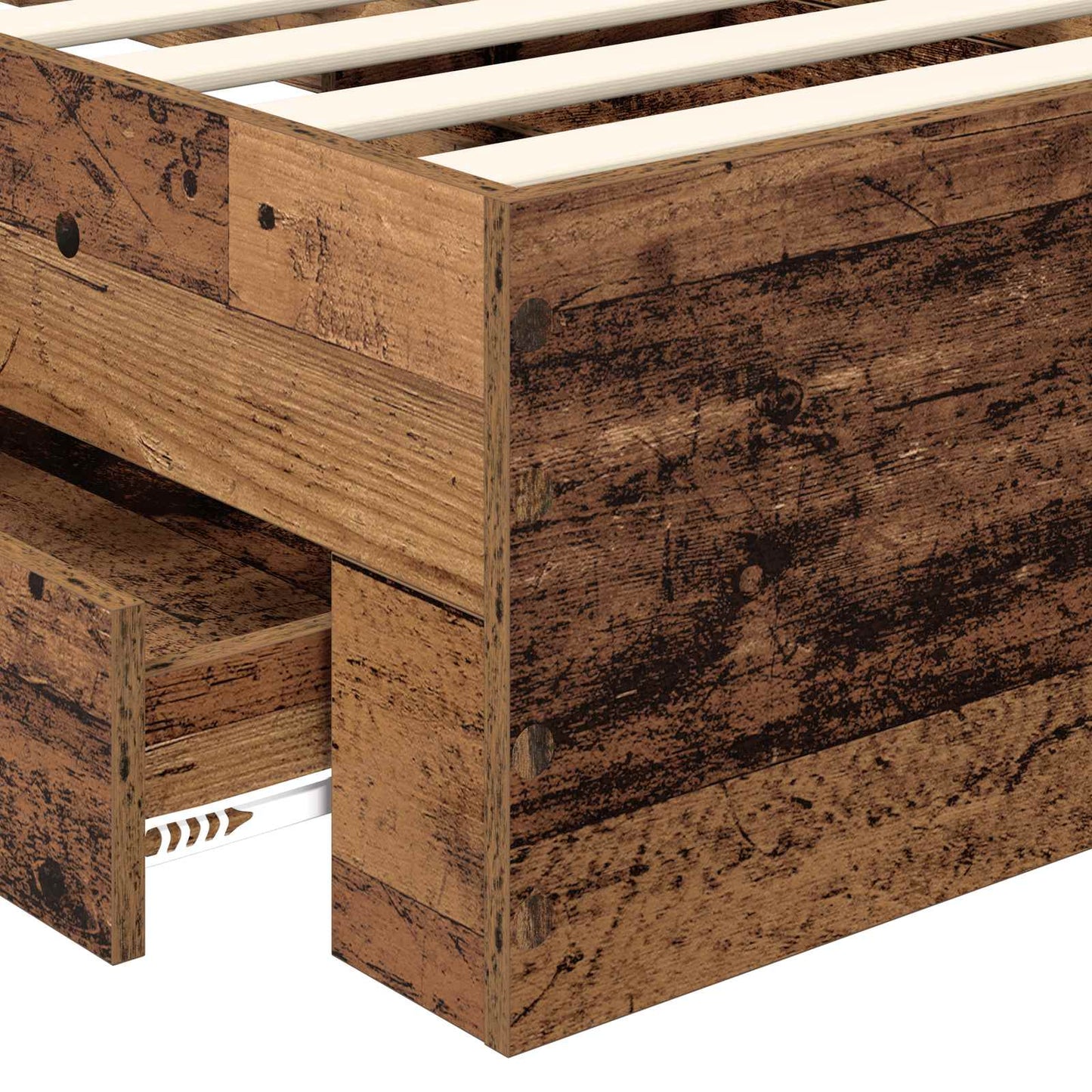 Bed Frame with Headboard Old Wood 100 x 200 cm Engineered Wood