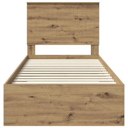 Bed Frame with Drawer Artisan Oak 90 x 200 cm Engineered Wood