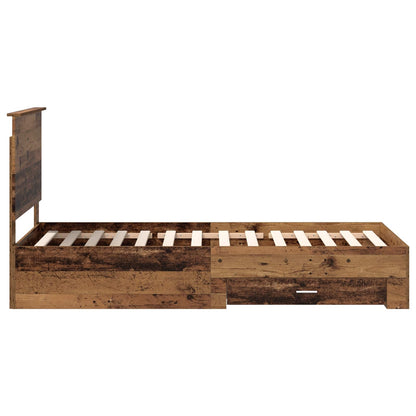 Bed Frame with Headboard Old Wood 90 x 190 cm Engineered Wood