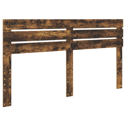 Bed Frame Smoked Oak 200 x 200 cm Solid Pine Wood