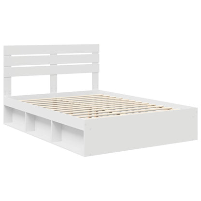 Bed Frame with Headboard White 160 x 200 cm Solid Pine Wood