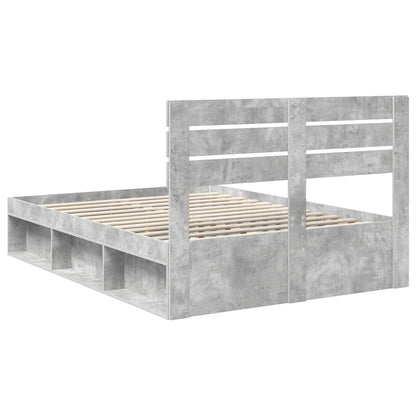 Bed Frame Concerte Grey 150 x 200 cm Solid Pine Wood