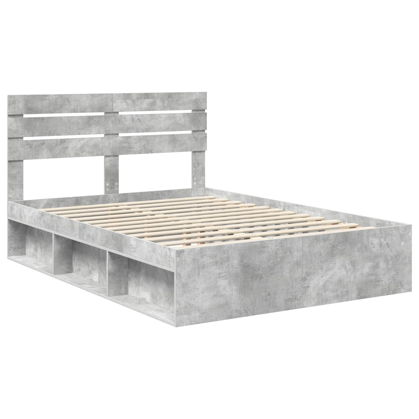 Bed Frame with Headboard Concerte 140 x 200 cm Solid Pine Wood