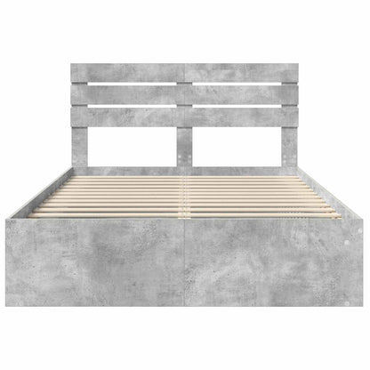 Bed Frame with Headboard Concerte 140 x 190 cm Solid Pine Wood