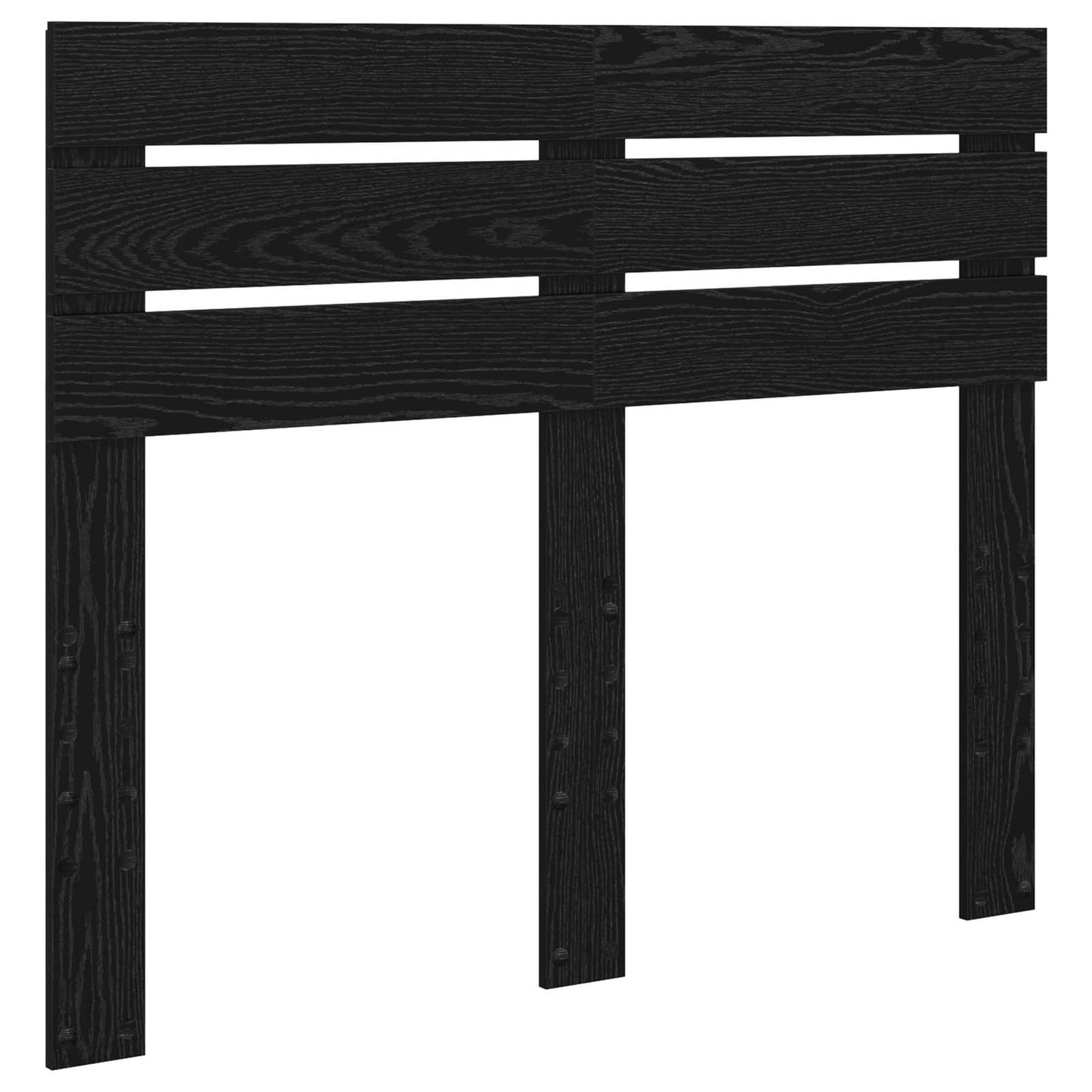 Bed Frame with Headboard Black 135 x 190 cm Solid Pine Wood