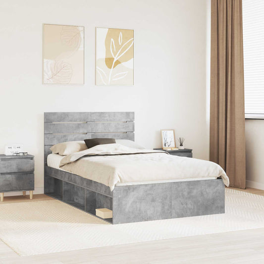 Bed Frame Concerte Grey 135 x 190 cm Solid Pine Wood