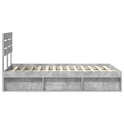Bed Frame Concerte Grey 135 x 190 cm Solid Pine Wood