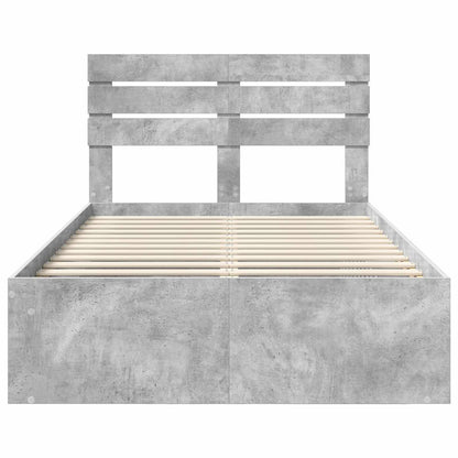 Bed Frame with Headboard Concerte 120 x 200 cm Solid Pine Wood