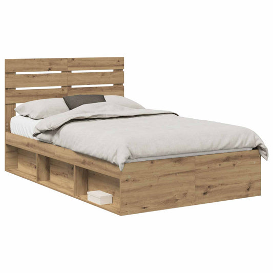 Bed Frame Artisian Oak 120 x 200 cm Solid Pine Wood