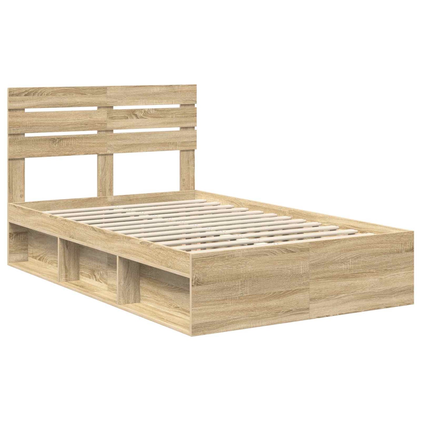 Bed Frame with Headboard Sonoma 120 x 190 cm Solid Pine Wood