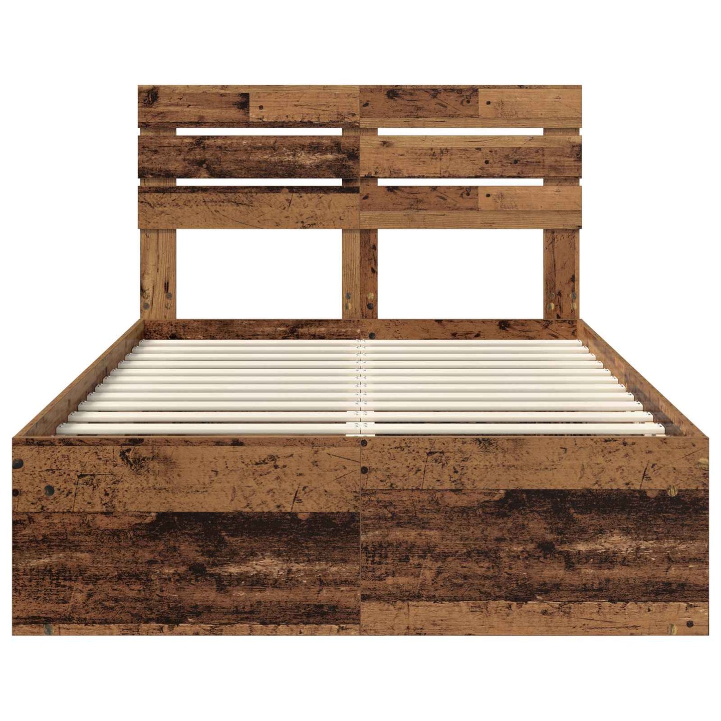 Bed Frame with Headboard Old Wood 120 x 190 cm Solid Pine Wood