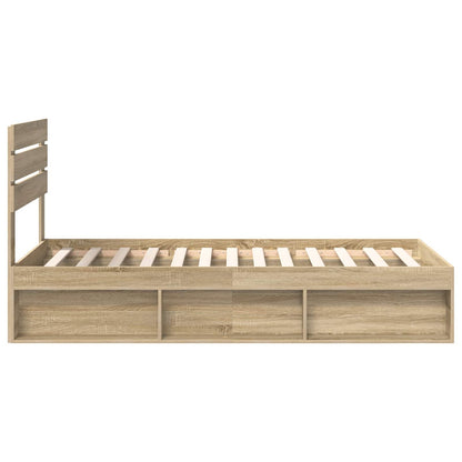 Bed Frame with Headboard Sonoma 100 x 200 cm Solid Pine Wood