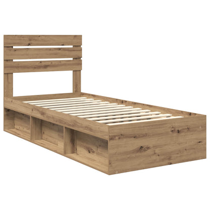 Bed Frame Artisian Oak 100 x 200 cm Solid Pine Wood
